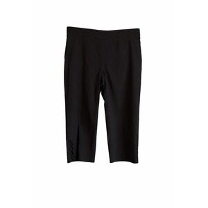 89th + Madison Pull-On Black Ankle Pants Lattice Trim NWT Size Large MSRP $52
